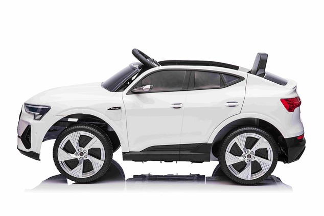 Electric ride-on car Audi E-tron Sportback 4x4 white, Leatherette seat, 2.4 GHz remote control, Eva