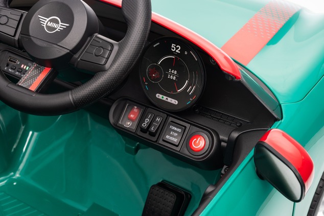 Electric Ride-on car Mini Cooper 12V, green, MP3 Player with USB and Bluetooth connection, 2.4 GHz r