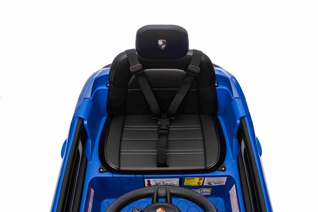 Auto elettrica per bambini Porsche Cayenne 12V con trazione posteriore - con licenza (1 posto), blu,