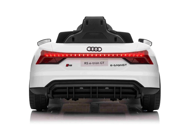 Electric Ride-on car Audi RS E-tron GT 12V, white, wide single seat, 2.4 GHz remote control, USB / A