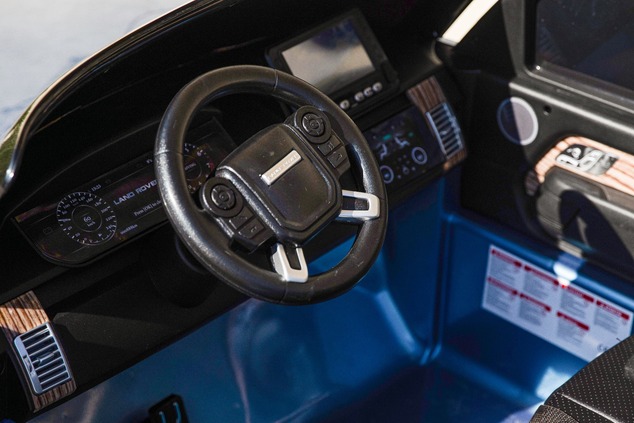Electric Ride-On Range Rover, White, Double Leather Seat, LCD Display with USB Input, 4x4 Drive, 2x