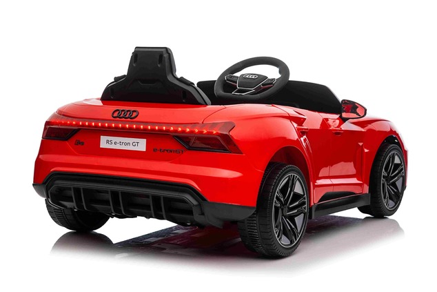 Electric Ride-on car Audi RS E-tron GT 12V, red, wide single seat, 2.4 GHz remote control, USB / AUX