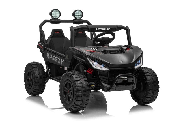 Electric Ride-on car T-REX Ride 4x4 Two-seater 24V, black, MP3 Player with USB/AUX input, 4x4 drive,