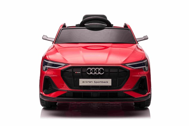Electric Ride-on car Audi E-tron Sportback 12V, red, wide single seat with three-point seat belt, 2.