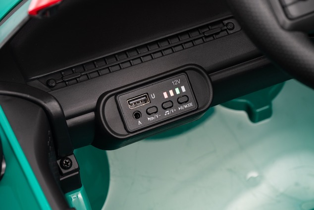 Electric Ride-on car Mini Cooper 12V, green, MP3 Player with USB and Bluetooth connection, 2.4 GHz r