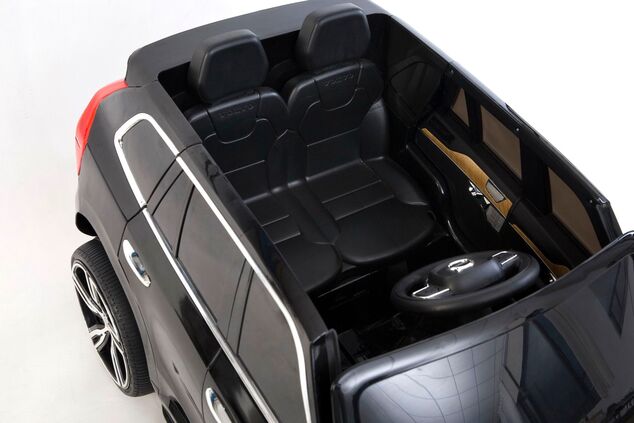 Electric Ride-On Volvo XC90, Black, Double Leather Seat, MP3 player with USB Input, Opening doors an