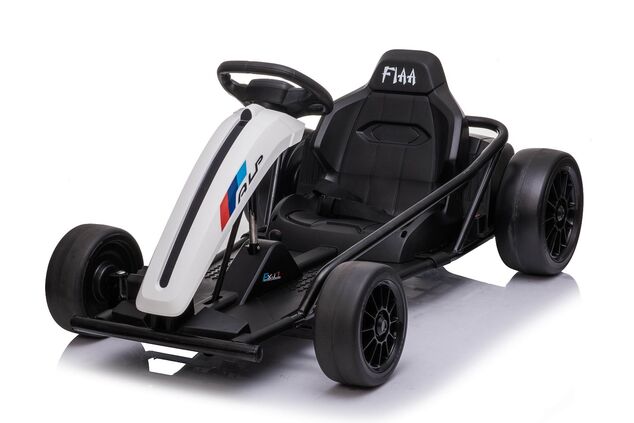 Drift Kart DRIFT-CAR 24V, White, Smooth Drift wheels, 2 x 350W Motor, Drift mode at 13 Km / h, 24V B