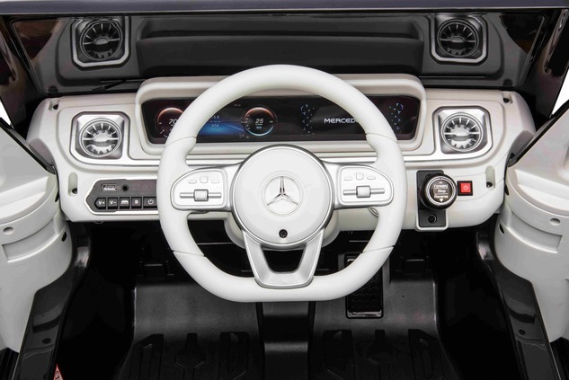 Electric Ride-on car Mercedes-Benz EQG 12V, black, LED underlighted body parts, Functional front and