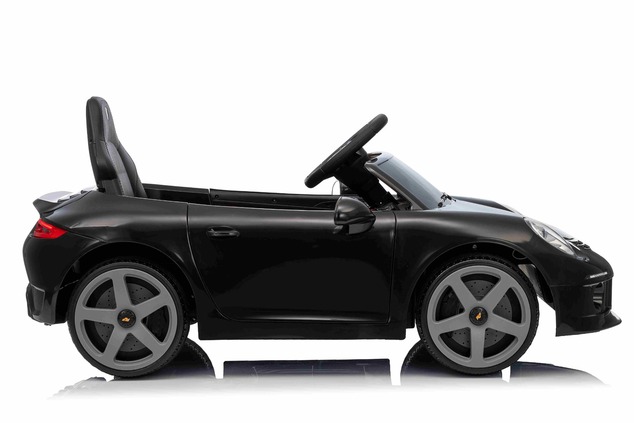 Electric Ride-on car RUF GT 12V, black, Opening doors, 2.4 GHz remote control, LED lights front and 