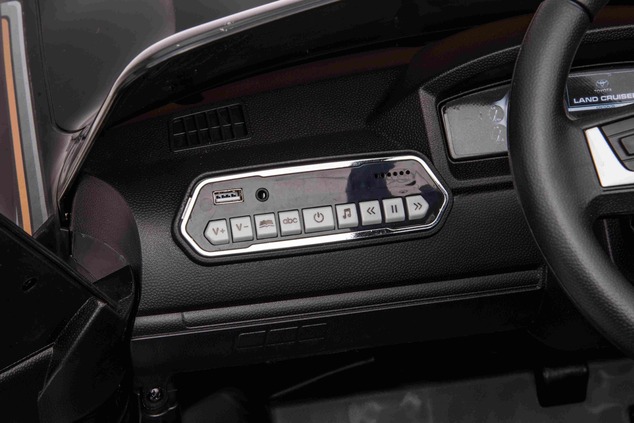 Electric Ride on Car Toyota Landcruiser 12V, BLACK, Leatherette seat, 12V/7AH Battery, Opening doors