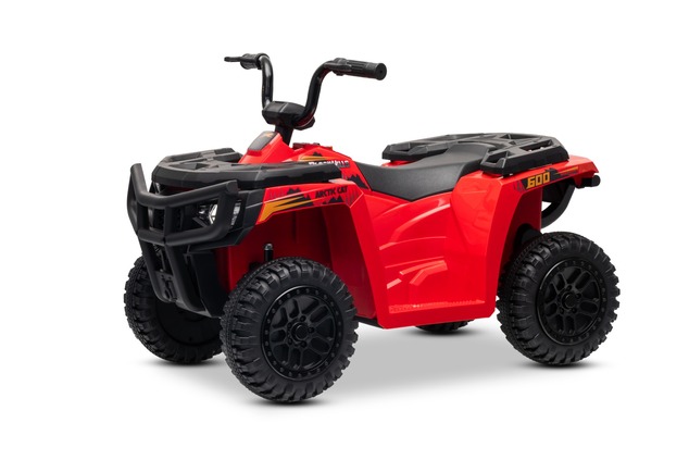 Licensed electric Ride-on quad Arctic Cat 12V with rear wheel drive, red, LED lights, Lithium batter