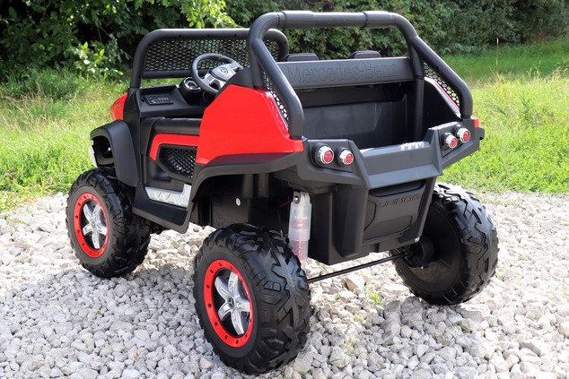 Electric Ride-On Toy Car Mercedes-Benz UNIMOG - Black, 2.4Ghz Remote controller, 4 X 4, two-seats, S