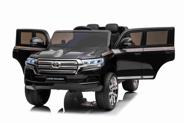 Electric Ride on Car Toyota Landcruiser 12V, BLACK, Leatherette seat, 12V/7AH Battery, Opening doors
