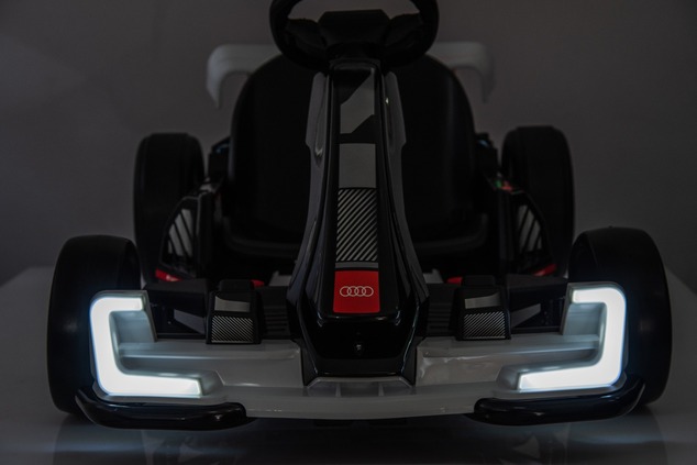 Licensed ride-on Drift Kart AUDI 24V, white, LED lights, 2 x 150W Motor, Drift mode with a speed of 