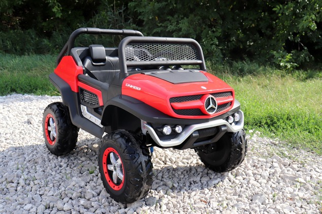 Electric Ride-On Toy Car Mercedes-Benz UNIMOG - Black, 2.4Ghz Remote controller, 4 X 4, two-seats, S