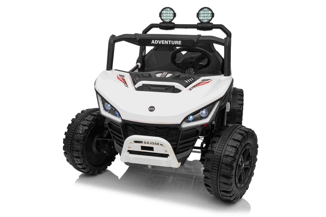 Electric Ride-on car T-REX Ride 4x4 Two-seater 24V, white, MP3 Player with USB/AUX input, 4x4 drive,