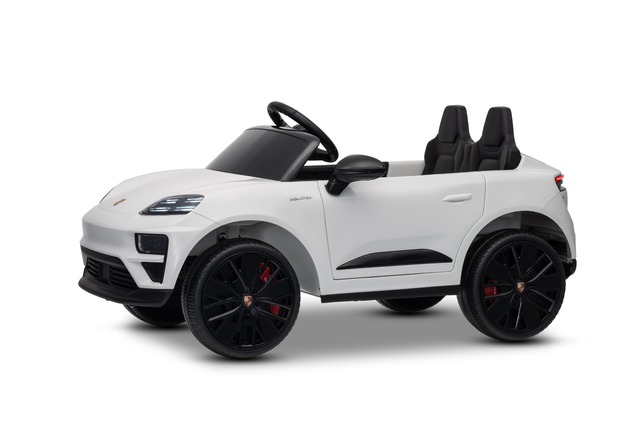 Electric Ride-on car Porsche Macan 12V Licensed with rear-wheel drive (Single seat), white, Lithium 