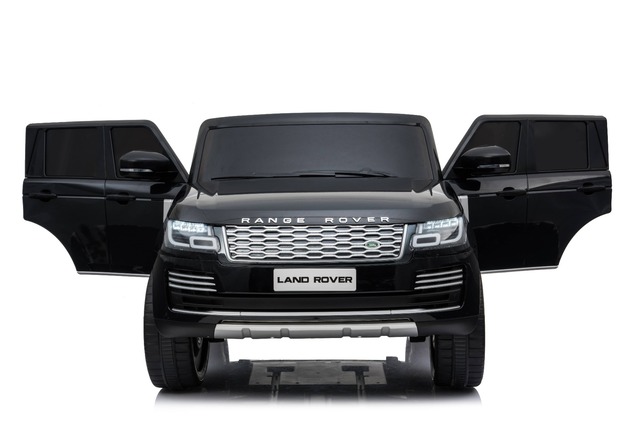 Electric Ride-On Range Rover, Black, Double Leather Seat, LCD Display with USB Input, 4x4 Drive, 2x