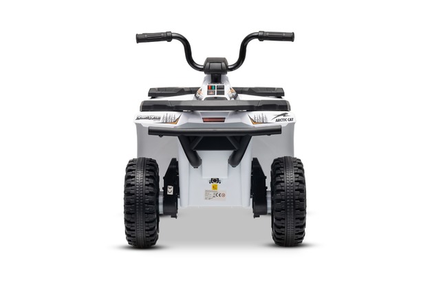 Licensed electric Ride-on quad Arctic Cat 12V with rear wheel drive, white, LED lights, Lithium batt