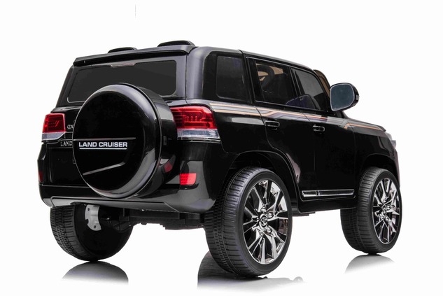 Electric Ride on Car Toyota Landcruiser 12V, BLACK, Leatherette seat, 12V/7AH Battery, Opening doors