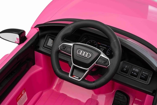 Electric Ride-on car Audi RS E-tron GT 12V, pink, wide single seat, 2.4 GHz remote control, USB / AU