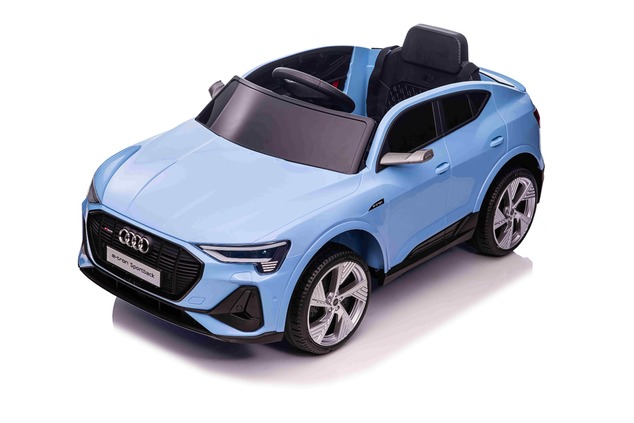 Electric Ride-on car Audi E-tron Sportback 12V, blue, wide single seat with three-point seat belt, 2