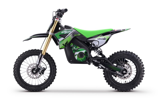 Elektro Dirtbike für Kinder 1600 W | Beneo Motors Falcon Grün | Ab 8 Jahren | 48-V-Lithium-Akku | Ge