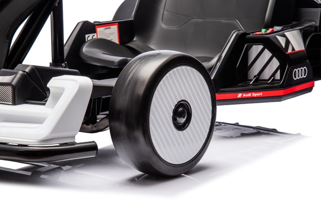 Licensed ride-on Drift Kart AUDI 24V, white, LED lights, 2 x 150W Motor, Drift mode with a speed of 