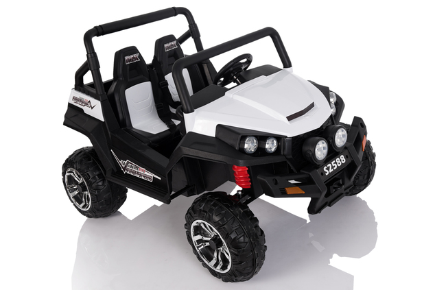 Electric Ride-On Toy Car RSX buggy 2X 12V/7Ah White - 2.4Ghz, 4 X MOTOR, remote control, two-seats i