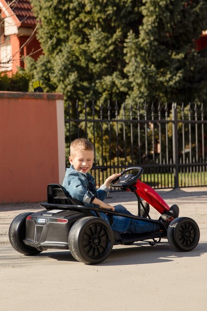 Drift Kart DRIFT-CAR 24V, White, Smooth Drift wheels, 2 x 350W Motor, Drift mode at 13 Km / h, 24V B
