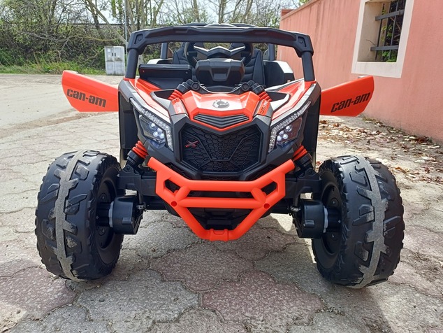 Electric Ride-on car Can-am Maverick One-seater with 4X4 drive, Orange, Independent suspension, 2.4