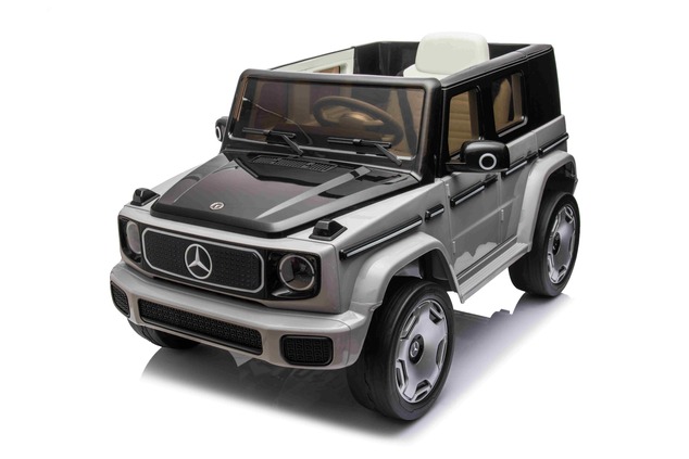 Electric Ride-on car Mercedes-Benz EQG 12V, grey, LED underlighted body parts, Functional front and 
