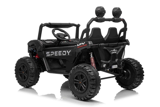 Electric Ride-on car T-REX Ride 4x4 Two-seater 24V, black, MP3 Player with USB/AUX input, 4x4 drive,