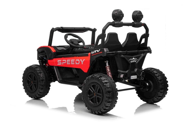 Electric Ride-on car T-REX Ride 4x4 Two-seater 24V, red, MP3 Player with USB/AUX input, 4x4 drive, L