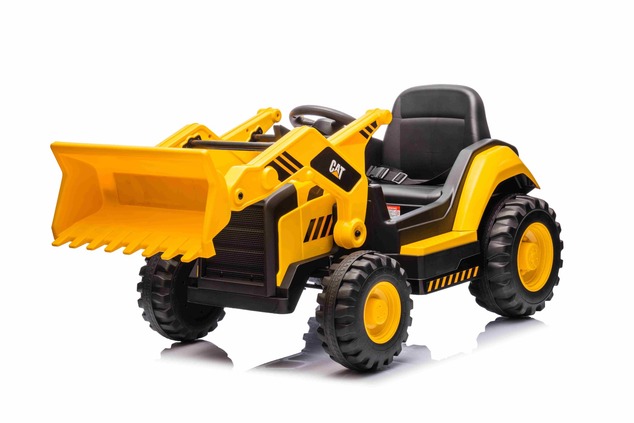 Licensed Caterpillar Electric Excavator with Slope Bucket, Single Seat, Yellow, USB Input on MP3 Pla