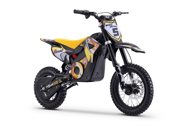 Elektro Dirtbike für Kinder 1000 W | Beneo Motors Gazelle Gelb | geeignet für 6–10 Jahre | Geschwind