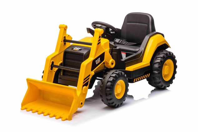 Licensed Caterpillar Electric Excavator with Slope Bucket, Single Seat, Yellow, USB Input on MP3 Pla