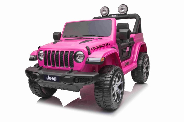 Electric Ride-On JEEP Wrangler, Pink, Double Leather Seat, Radio with Bluetooth and USB Input, 4x4 D