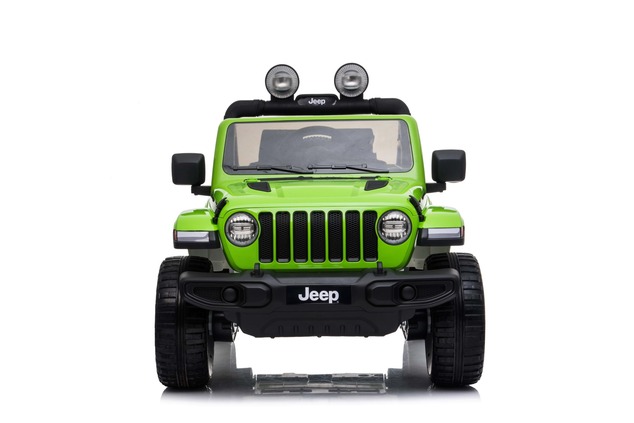 Electric Ride-On JEEP Wrangler, Green, Double Leather Seat, Radio with Bluetooth and USB Input, 4x4 