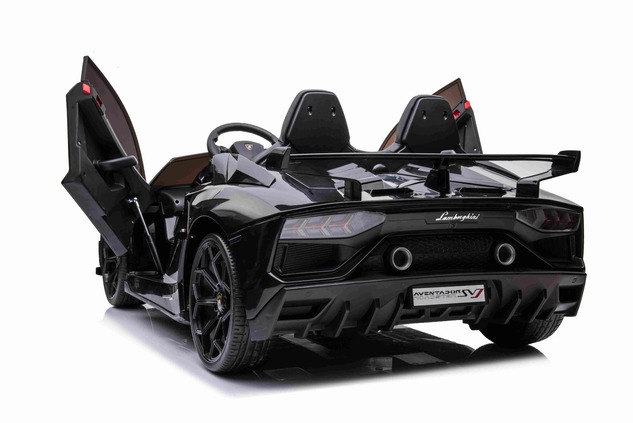 Electric Ride on Car Lamborghini Aventador 24V for two users, Black Paint, MP4 Player, PU Seats, Ver