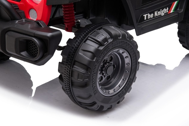 All Ride electric car with rear-wheel drive, red, 12V battery, High chassis, wide seat, Suspension o