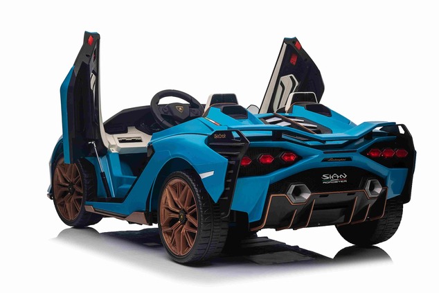 Electric Ride-on car Lamborghini Sian 4X4, blue, 12V, 2.4 GHz remote control, USB / AUX Input, Bluet