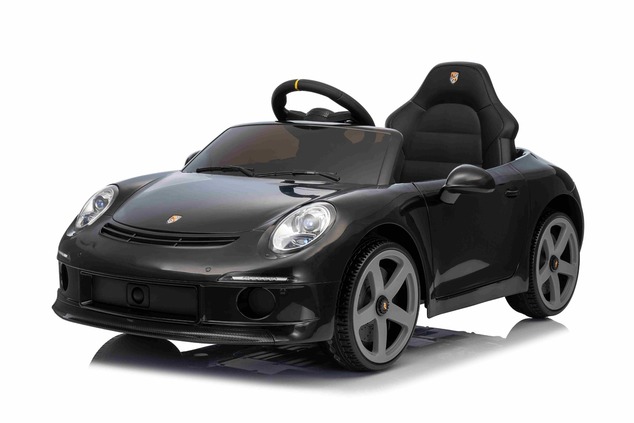 Electric Ride-on car RUF GT 12V, black, Opening doors, 2.4 GHz remote control, LED lights front and 