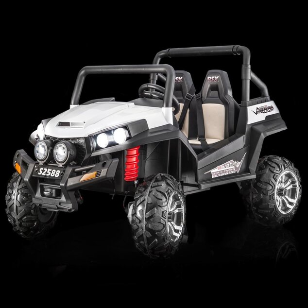 Electric Ride-On Toy Car RSX buggy 2X 12V/7Ah White - 2.4Ghz, 4 X MOTOR, remote control, two-seats i