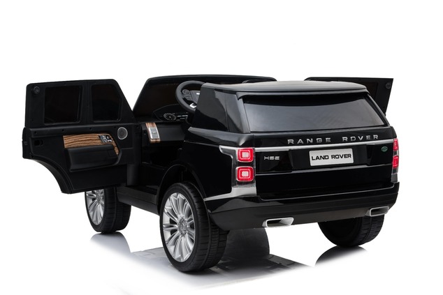 Electric Ride-On Range Rover, Black, Double Leather Seat, LCD Display with USB Input, 4x4 Drive, 2x