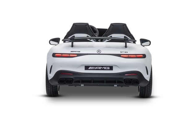 Electric Ride-on car Mercedes GT63 AMG 24V with 4x4 drive, white, Two-seater, Adjustable driver's se