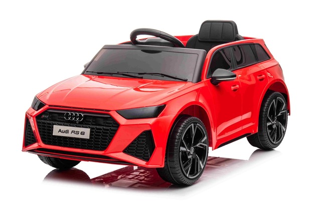 Auto elettrica per bambini Audi RS6 12V, Rosso | Sedile in pelle | Porte apribili | 2 × 25 W motore 