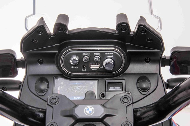Electric Motorbike BMW F850 GS, Licensed, 12V battery, EVA soft wheels, 2 x 35W Engines, LED Lights,