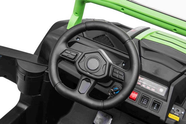Electric Ride-on car UTV XXL 24V, green, two-seater, Engine with differential, Inflatable rubber whe
