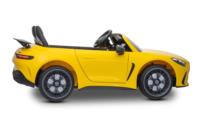 Electric Ride-on car Mercedes GT63 AMG 24V with 4x4 drive, yellow, Two-seater, Adjustable driver's s